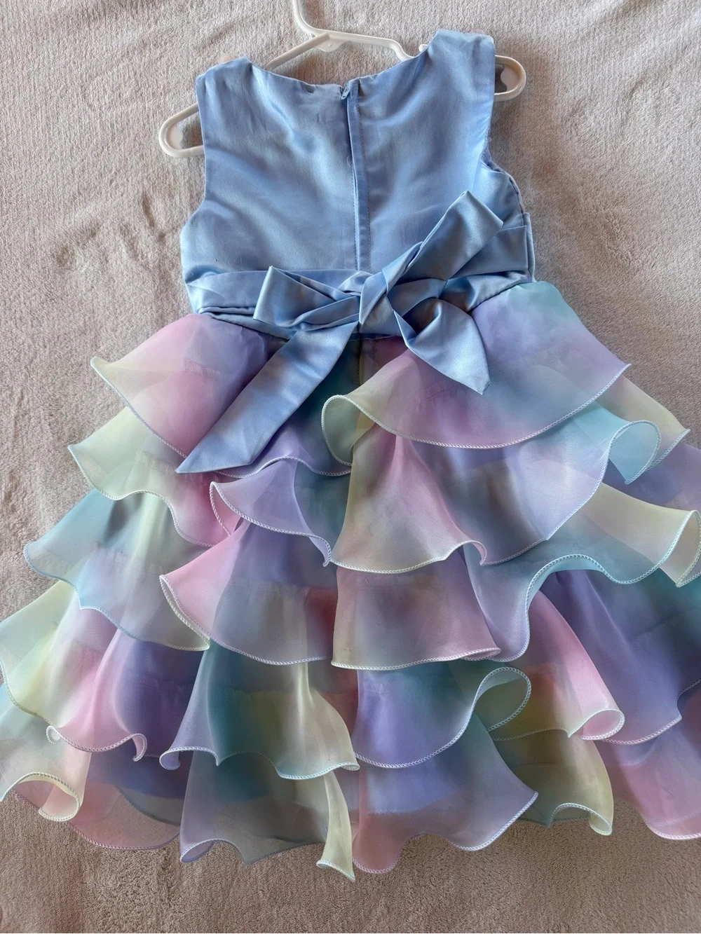 SHEIN Pastel Ruffle Bow Party Dress for Girls - Blue, Pink, Lavender Size 110 4T